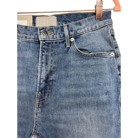 Everlane The Original Cheeky High Rise Straight Leg Jeans Worn In Mid Blue Sz 28 - Picture 5 of 12